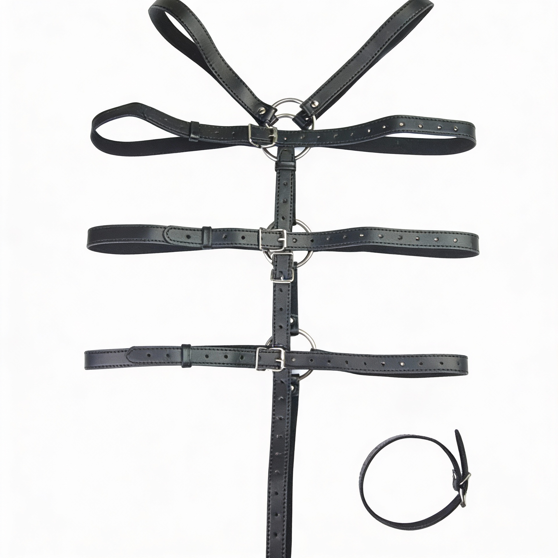 BDSM Lederen Handboeien - Afbeelding 3