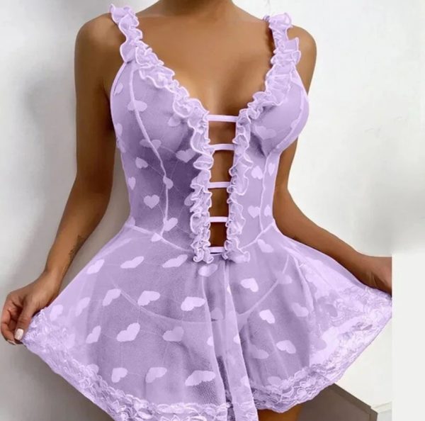 Doorschijnende Jurk Passione Viola Paars