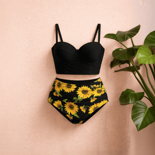 Black Flowers bikini - Afbeelding 4