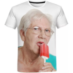 Oma likt aan ijsje shirt