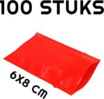 100 stuks Gripzakjes Rood 6 x 8 CM