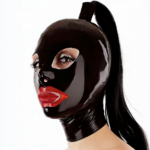 Fetisj latex masker met zwarte staart