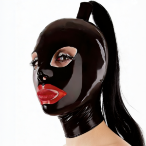 Fetisj latex masker met zwarte staart