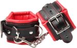 Premium lederen handboeien rood