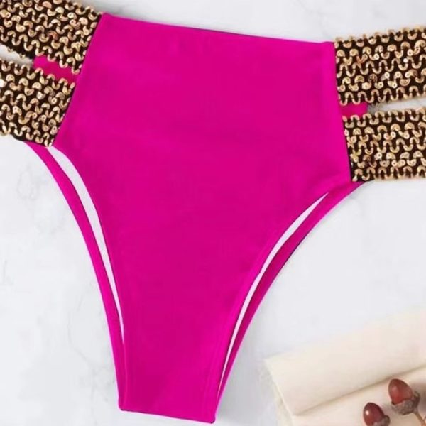 Bandeau Bikini met Luxe Kettingdetails Roze - Afbeelding 5