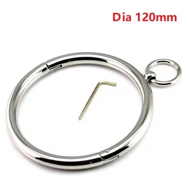 Metalen Halsband Choker met Schroefsluiting en Ketting - Afbeelding 3