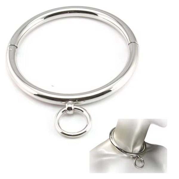Metalen Halsband Choker met Schroefsluiting en Ketting - Afbeelding 6