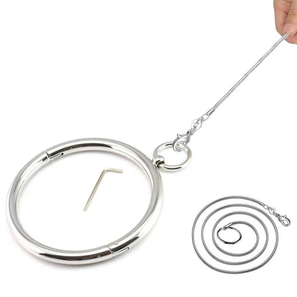 Metalen Halsband Choker met Schroefsluiting en Ketting