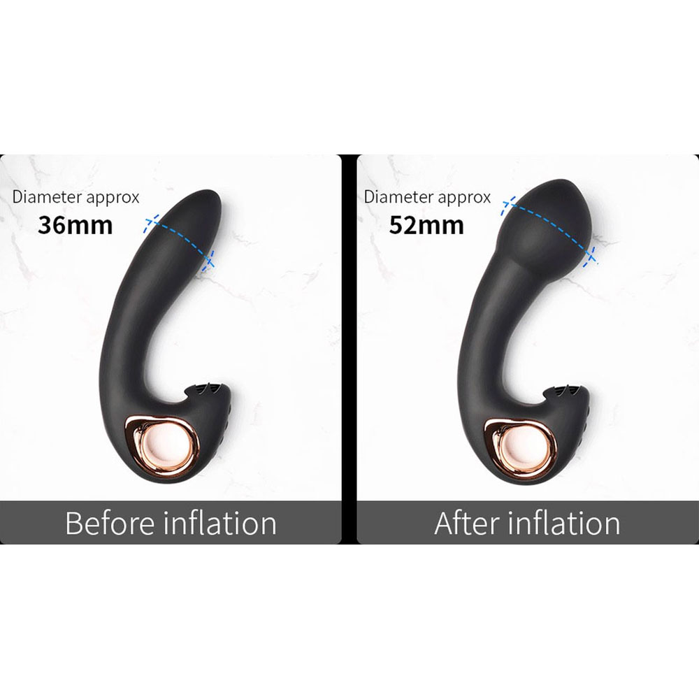 Opblaasbare Anale Verwarmde Vibrator met Electro Shock Functie - Afbeelding 3