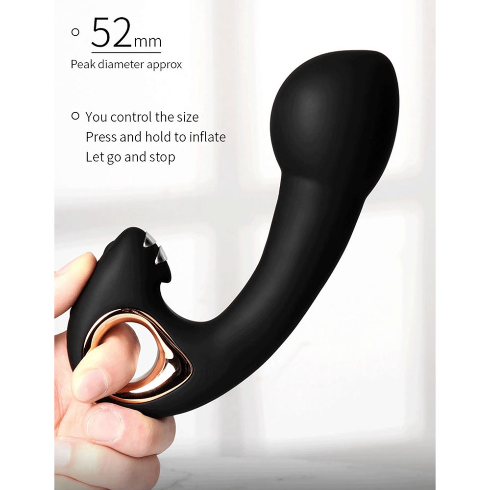 Opblaasbare Anale Verwarmde Vibrator met Electro Shock Functie - Afbeelding 4