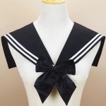 Sexy Marinekraag met Strik Zwart