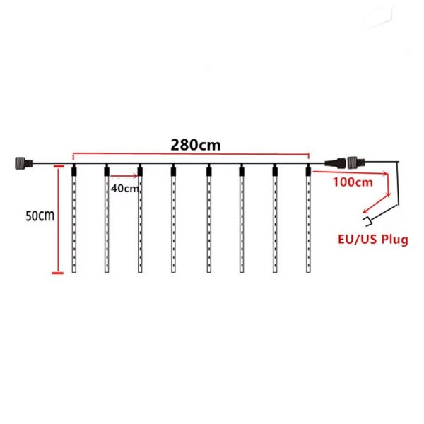 Meteorenregen LED 8 x 50 CM - Afbeelding 4