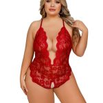 Verleidelijke Rode Plus Size Lingerie Body