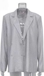 Oversized glitter blazer - Zilver