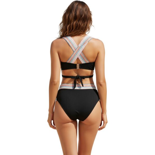 Hoge Taille Bikini Tropic - Zwart - Afbeelding 2