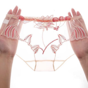 Transparante Dames Slip met Bloemen Kant