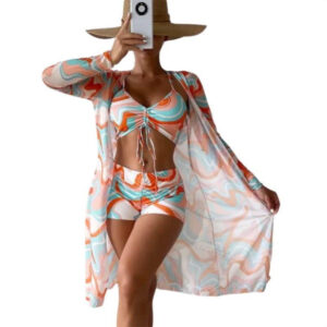 3-delige Strandset met Kleurrijke Print