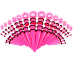 50-delige Set Roze Oorpiercing Expanders - Roze