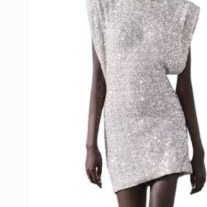 Elegante Glitter Wit Jurk