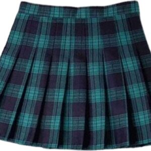 Geruite hoge taille rok dames - Groen