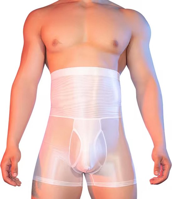 Herenslip met hoge taille en buikcorrectie - Wit