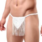 Sexy heren string met kwastjes - Wit