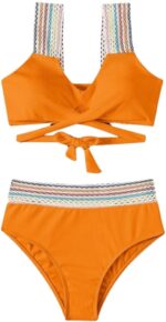 Hoge Taille Bikini Tropic - Oranje