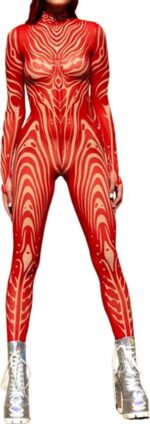 Mesh jumpsuit vrouwen - Rood