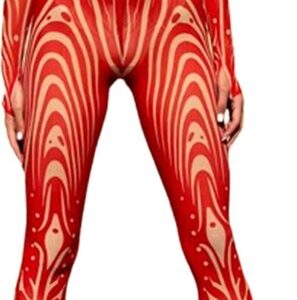 Mesh jumpsuit vrouwen - Rood
