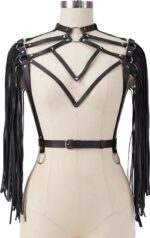 Lederen kwastjes harnas bodysuit