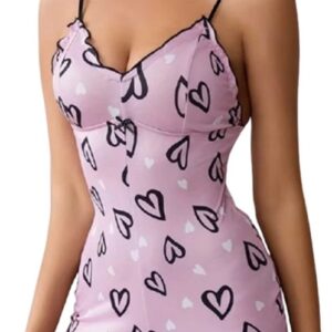 Satijnen Nachtjapon Purple Love