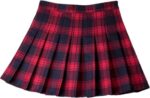 Geruite hoge taille rok dames - Rood
