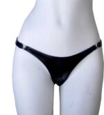 Dames Sexy Lakleder Slip - Zwart