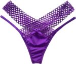 Semi-transparante hoge taille string - Paars