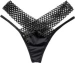 Semi-transparante hoge taille string - Zwart