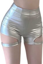 Strakke hoge taille broekje - Leer