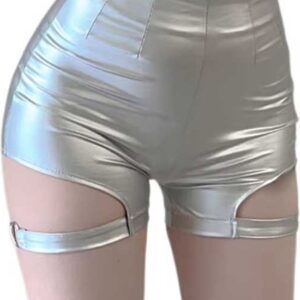 Strakke hoge taille broekje - Leer