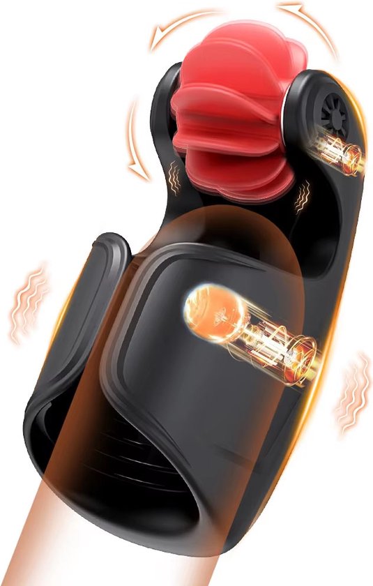 Tong Likkende Masturbator met Dubbele Stimulatie