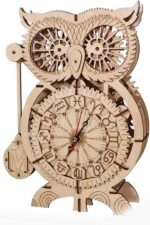 Educatieve puzzel en werkende klok - Uil