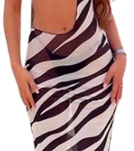 Zebra Print Maxi Jurk