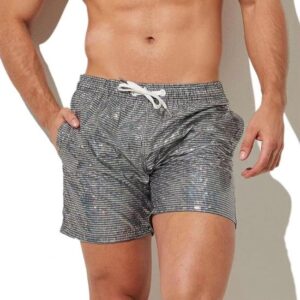 Zilver Metallic Heren Short