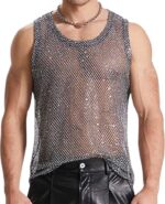 Zilveren Mesh Tanktop voor Heren