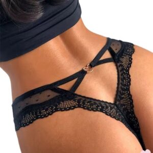 Sexy Zwarte Kant String