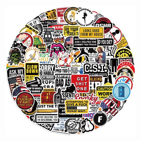 Grappige stickers - 100 stuks