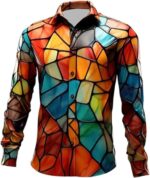 Abstracte artistieken heren shirt