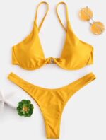 Beugel bikini met push-up - Geel