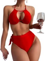 Beugel bikini met push up - Rood