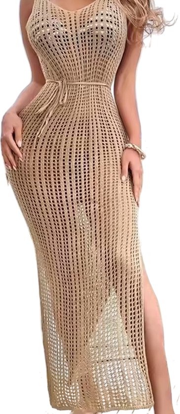 Doorschijnende bikini cover - Beige