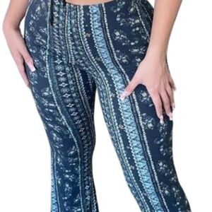 Bohemian flared legging - Blauw