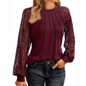 Trendy dames shirt - Bordeaux rood